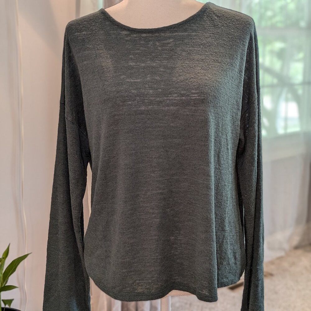 Project Social‎ T green slub sweater. Sz S